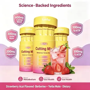 (Limited edition) LeeFar Cutting Mix Berberine & Yerba Mate, Strawberry Acai Flavor, 30 Sticks