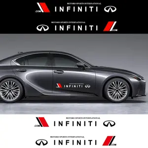 Infiniti Car Side Door 3D Emblem Sticker Decals, Racing Style Graphic Stickers, Designed for Door and Exterior Body Surfaces, Automotive Exterior Decorative Decals, Vehicle Graphic Accessories.