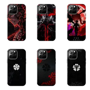 Black Clover Asta 5-Leaf Grimoire Anime Case for iPhone 17-7 Pro Max Plus & Samsung Galaxy S25-S21 Ultra Plus - Black Bull Aesthetic Phone Cover