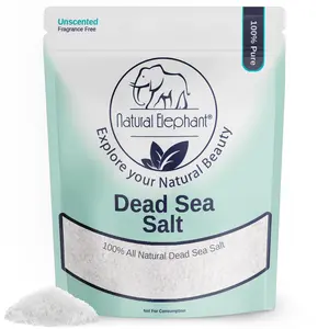 Natural Elephant Dead Sea Salt 19 lb - 100% All Natural, Fragrance Free, Exfoliating & Nourishing Salt for Body Care, Skin Repair & Relaxation