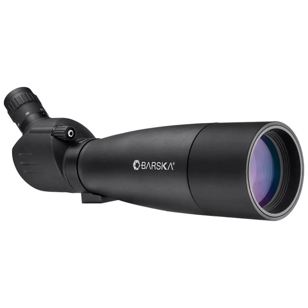 Barska 25-75x75 Colorado Spotting Scope, Angled View, Fully Coated with Tripod & Soft Carrying Case, Matte Black