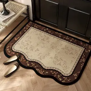 Vintage Intricate Design Farnman Entrance Mat, Thick Anti-Slip Door Mat, Durable Non-Shedding Foot Pad, Retro Style Rug