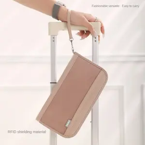 Family Passport Holder Rfid Travel Wallet, Waterproof Passport Case, Essential Travel Document Organizer, Anti-Theft Credit Card Bag, Travel Accessories