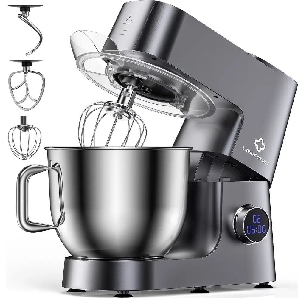 LINKChef 7.4 QT Stand Mixer, 800W 12-Speed Tilt-Head Food Mixer, Kitchen Electric Mixer with Dough Hook, Wire Whip & Beater