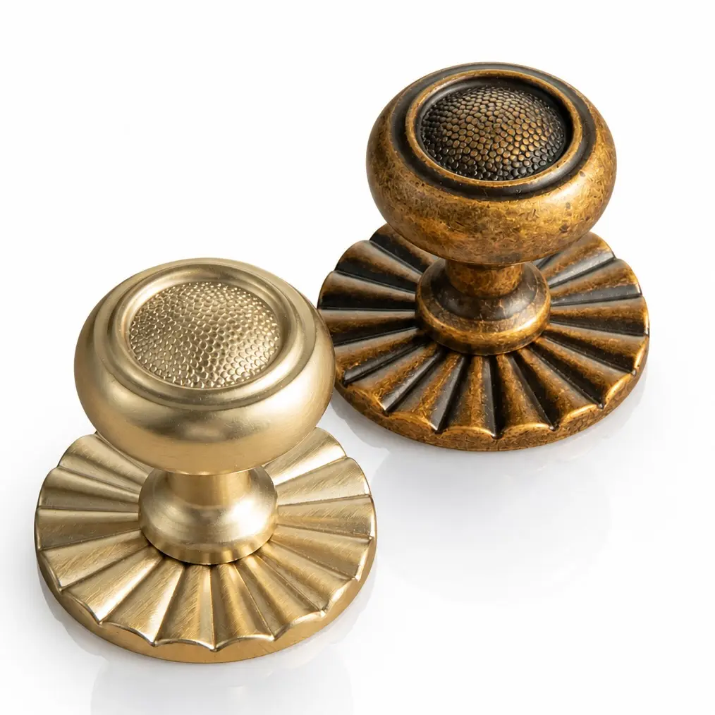 6 Pack Antique Brass Cabinet Knob with Backplate Round Drawer Knob | Zinc Alloy Cabinet Handles, Vintage Style Dresser Pull Cabinet Hardware For Bedroom Kitchen, Vanity, Furniture, Closet
