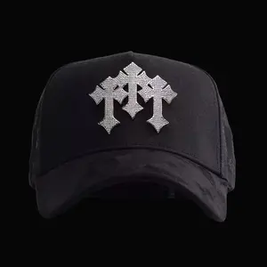 Chrome Cross Black Premium Adjustable Curved Brim Baseball Hat Luxury Metal Logo Streetwear Cap Collector’s Limited Edition 2026 Gorra premium, Gift For Him, Gift For Her