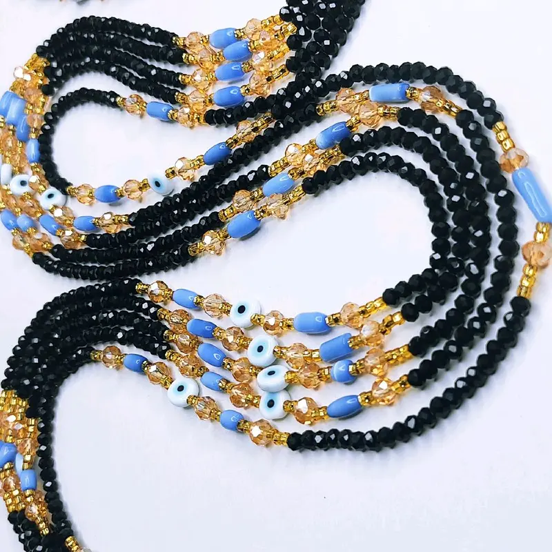Evil Eyes waistbeads, 50 inches women Adormnent waist jewelry, Belly Chain Female Daily ( 1 piece )