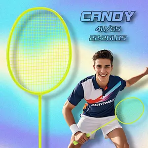 All-in-One Badminton Rackets Kit for Beginners, Pre-Strung 26lbs & Grip, Includes Overgrips, Macaron Pastel Colors Badminton Racket, Offence-Defence Balance 290mm