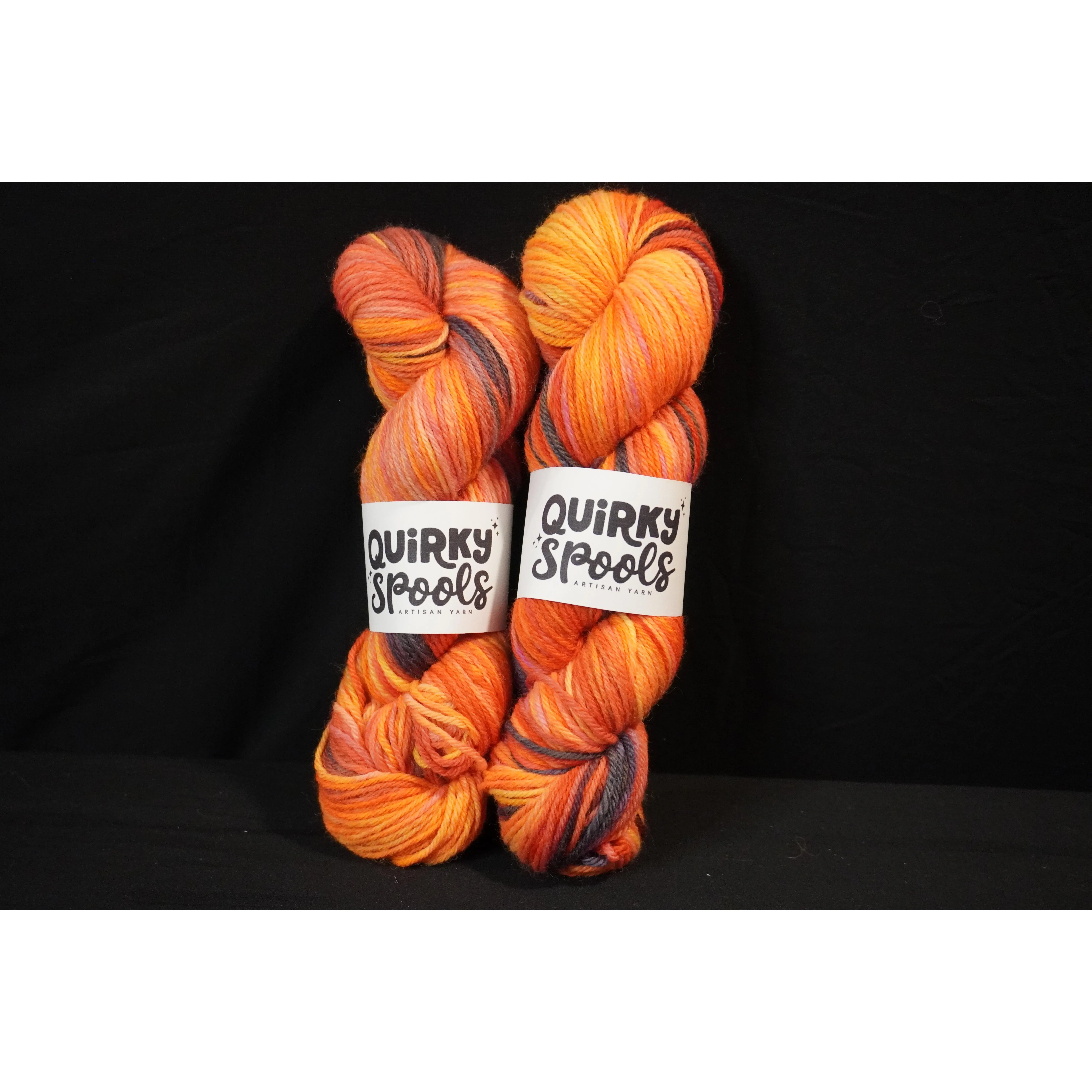 Worsted orange and black yarn