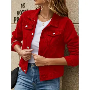 Women's Denim Jacket - Essential Outerwear, Fit, Blue, Versatile Style for Women Vintage High Neck Asymmetric bolero Y2K Zip Sherpa street wear fashion sport friend parka football throwback graphic brown fan blank matcha summer crewneck all-season spring