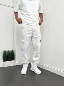 Men's New Casual Plain Straight Leg Jeans Pants with Side Pockets, Loose-Fitting Button Fly Denim Jeans for All Seasons, Trendy Korean Style Fashion