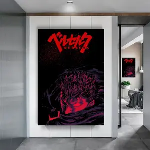 Swordsman Poster  Wall Art Berserk Framed Canvas Print  Lovers Home Decor Manga Artwork anime