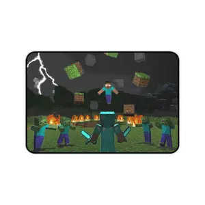 Desk Mat - Minecraft epic battle, Gaming Mouse Pad, Computer Desk Accessory, Gamer Gift, Office Decor, Video Game Desk Mat