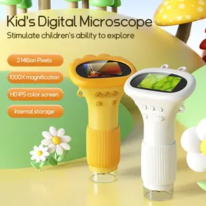 USB Microscope, 1000x Handheld Digital Microscope, 2-Inch IPS Screen, 1080P HD Lens, Portable Mini USB Microscope Camera, Kids Science Toy, Visual Learning Tools