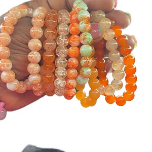 Orange Beaded Bracelet for Women - Fashion Accessory(1 bracelet not a set)