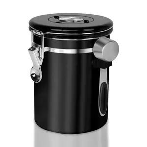 Chef's Star Premium Coffee Canister - 21 oz Does not apply Kitchen Lid Stainless Steel Container