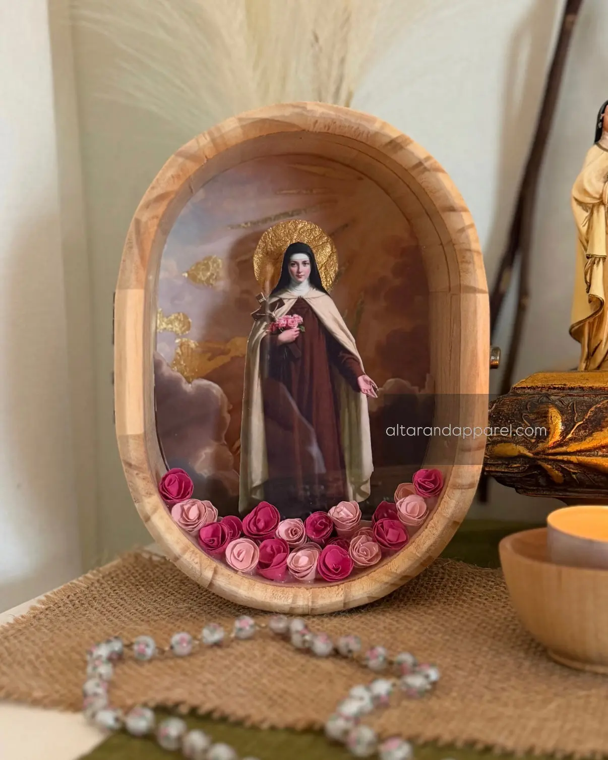 St. Therese of Lisieux - MADE TO ORDER Altar Piece | Catholic Altar Decor | Handmade Catholic Gift