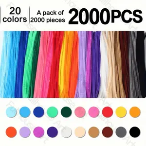 2000 pieces of handmade pipe cleaning sticks, DIY creative colorful twist sticks, used for creative handmade flowers and gifts, various flexible art supplies and decorations, art supplies