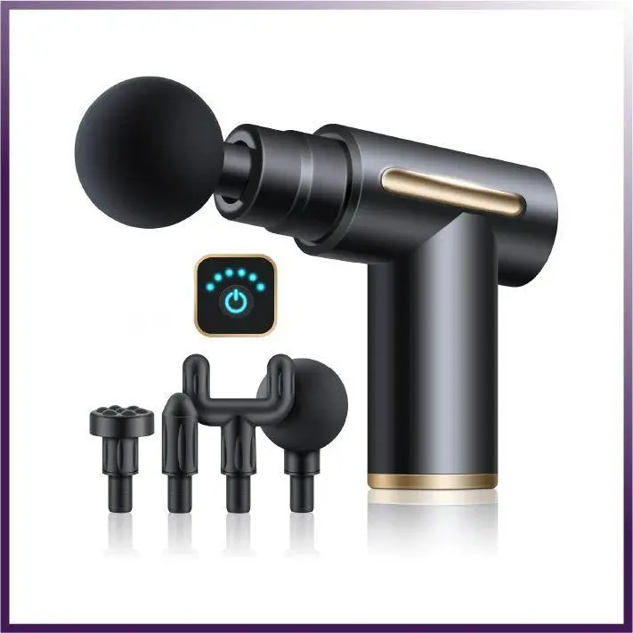 Muscle Massage Gun. Wireless, Touchscreen, Portable. 4 Interchangeable Heads.