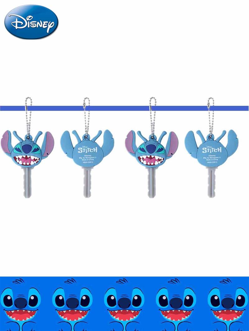 Disney Stitch Keychain 1PC Official License Funny Smile Figurine Bag Clip Charms Anime Figure Charm Anime Collector Keyring Backpack Decor Durable PVC Rubber Gift