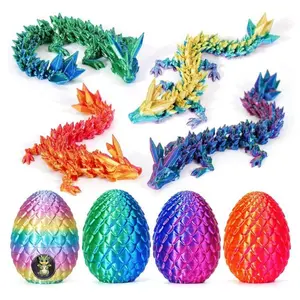 4-Pack 3D Printed Dragon Eggs – Easter Basket Stuffers with Toys, Fidget Dinosaur Eggs, Egg Hunt Fillers for Kids Boys & Girls