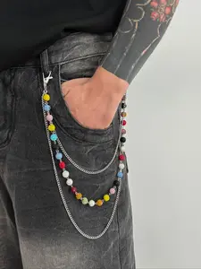 Stylish Multi-Layer Rhinestone Chain Waist Chain for Men, Unique Body Chain Accessory, Ideal for Pant Decoration, Maximalist Jewelry