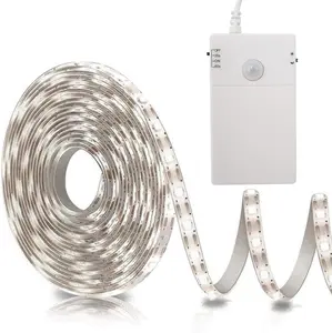 Operated Motion Sensor Cabinet Strip Lights, 9.8Ft 90 LED Counter Closet Strip Light, Motion & Night Sensor Safe Tape Light for Stairs Wardrobe Kitchen (Cool White)