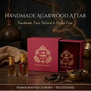 Handmade Agarwood Oud Attar: Vegan Alcohol-Free Perfume Oil Gift