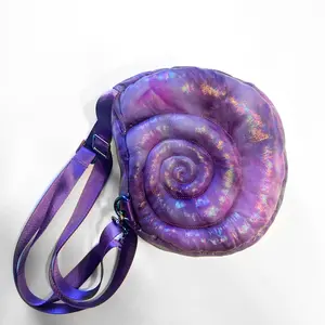 Ren Faire Bag, Goblincore Snail Shell Backpack in Iridescent Purple, Ren Faire Accessories, Festival Bag, Cottagecore Snail Costume