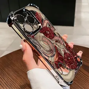 For iphone.Stylish Cool Python Phone Case Suitable for iPhone 16 15 14 13 12 11 Pro Max X XR XSMAX 8 7 Plus Anti-Drop Transparent Soft Back Cover