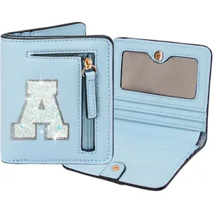 P-KWL04   Birthday Gifts for 8 9 10 11 12 13 14 Year Old Girl Kids Wallet Initial Girls Wallets Teen Girls Gift Preppy Teen Girl Stuff Things Blue A