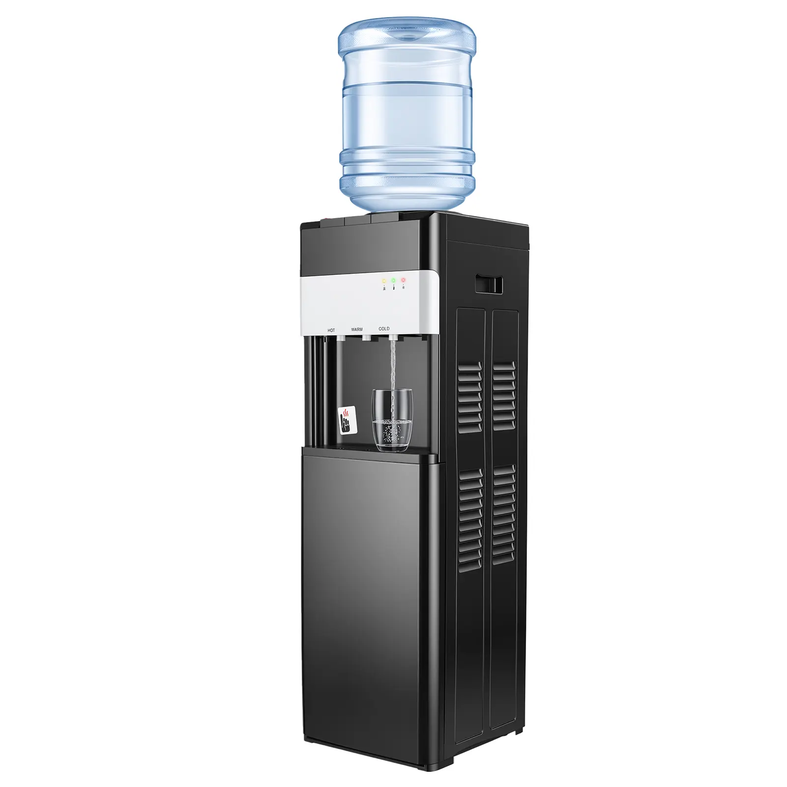 Vertical Household Top-Load Water Dispenser, with Child Safety Lock, Hot Cold Temperature Settings, Modern Refillable Water Dispenser, for Home Office