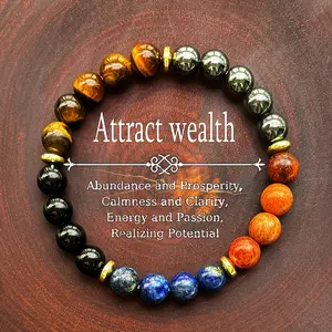 Handmade Bohemian Style Attract Wealth & Prosperity Bracelet with Tiger Eye, Lapis Lazuli – Stone Jewelry for Daily Wear, Gifting, or Holiday Season