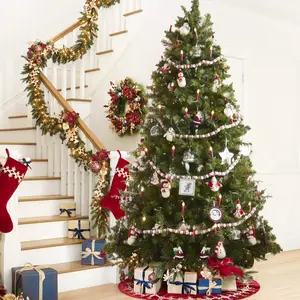 6FT Artificial Holiday Christmas Tree, Premium Hinged Spruce Holiday Xmas Tree for Home, Office, Party Decoration with 1000 Branch Tips, Easy Assembly, Metal Hinges & Foldadble Base, Green