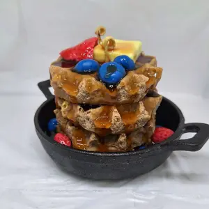 Waffles in Iron Skillet Candle