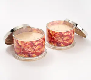 HomeWorx by Slatkin & Co. S/2 18oz Peach Upsidedown Cake Candles