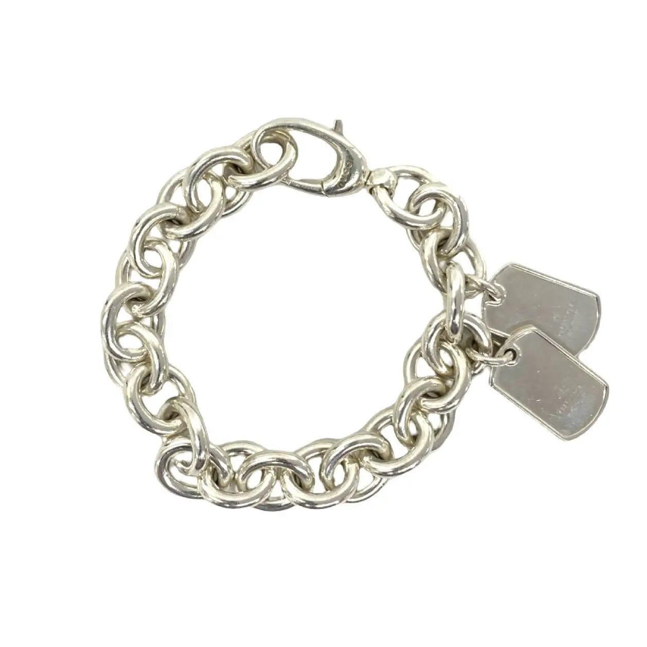 Pre-owned GUCCI Sterling Silver 925 (Ag925) Small Leather Goods 925 Silver Bracelet