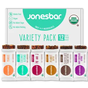 Organic Plant Based Protein Bars 6 Flavor Variety Pack Fruit and Nut Bar 12 Count Kosher and Gluten Free Healthy Breakfast Bars Vegan Snacks for School Adults and Kids Healthy Meal Replacement and Energy Bar for On the Go Snack