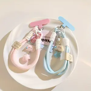 Colourful Mobile Phone Strap Short Wrist Strap Clouds Star Charm Keychain Camera Chain Lanyard Universal Phone Case Lanyard