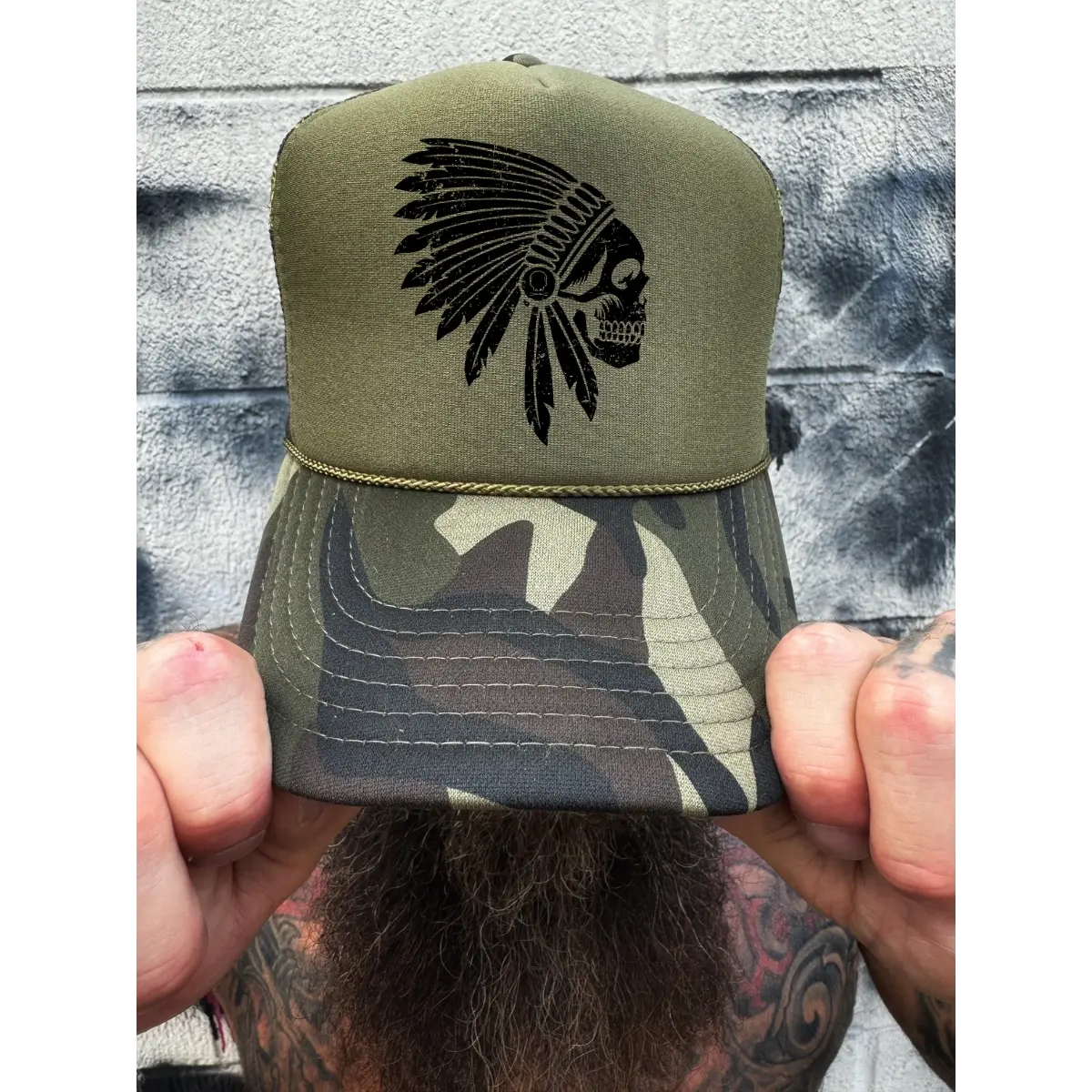 APACHE FOAM CURVED BILL GREEN CAMO HAT