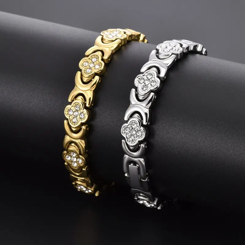 AuraLoop Shop 14K Gold-Plated Magnetic Bracelet Features 3500 Gauss Active Magnets Stylish Stackabl Design Water-Resistant & Hypoallergenic Couples Jewelry Modern Fashion Adjustable Size Comes with Elegant Gift Box Perfect Valtentine's Day gifChoicee