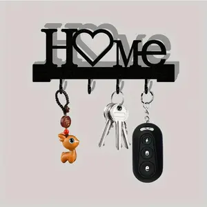 Home Decor Key Holder Wall Mount Hook, Key Organizer, Key Storage, Transparent Nano Dual-Sided Tape Included, No Drilling Required, Fine Design for Living Room