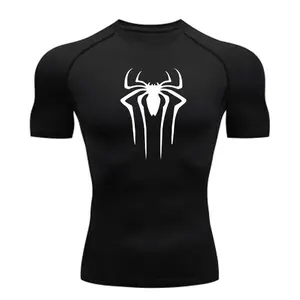 New Compression Shirt Men Fitness Gym Super Hero Sport Running T-Shirt Rashgard Tops Tee Quick Dry Short Sleeve T-Shirt For Men200G pure cotton
