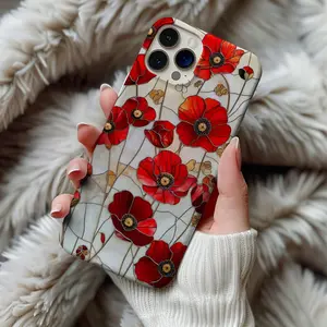 Stained Glass Monstera Leafs Phone Case, Art Deco Green Houseplants Artful Trendy Vintage Case Gift Cases, Magsafe Phone Cases  For IP X 11 12 13 14 15 16 S21 S22 S23 S24 S25-Ultra Series