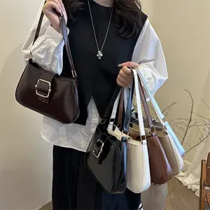 Retro Mini Square Bag for Women, Korean Style Underarm Shoulder Crossbody Purse, Chic Minimalist Handbag for Work, Travel, Daily Outfit