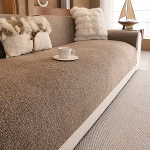 High Weight Soft Chenille Sofa Cover, Non-Slip Single Piece Sofa Cushion, Modern Cream Style, Suitable for Living Room Bedroom Office