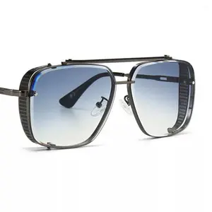 Metal Side Shield Steampunk Oversized Sunglasses For Mens and Women