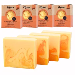Klyssa 4 Pcs Turmeric & Kojic Acid Face & Body Cleansing Bar soap
