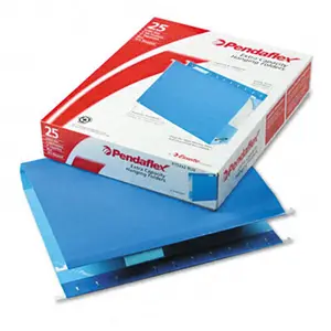 212 MAIN Reinforced Kraft Paper Hanging File Folders, 2-in Capacity, Letter Size, Blue, Box Bottom with Printer Tabs, 25 per Box