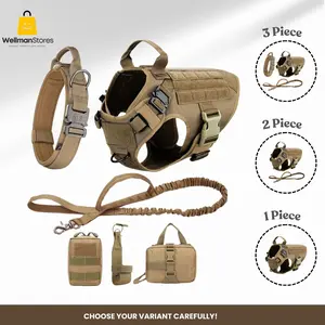 Dog Harness and Leash Set for Medium Large Breeds, Adjustable, Breathable, Training Walking Vest for German Shepherd, Malinois, and More No-Pull Easy-Fit hook front